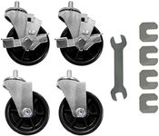 4-Inch Wheels Bundle | SES Brand One Pack | Designed for True Refrigerator Part | 4 Rotating Wheels (2 Featuring Brakes)