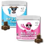 NutriPaw All-Itch & Immunity/Joint Bundle - Soft Chews To Soothe Itchy, Sensitive Paws, Eyes, Ears, Skin - Support Mobility, Flexibility, Strength & Maintain Joint Health - Great for all dogs