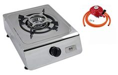 NJ-100 Portable Camping Single Burner Gas Stove Stainless Steel Outdoor LPG Cooker 4.0kW (Propane gas 27mm Clip-on)