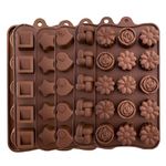 KITCHENATICS Silicone Molds: Small Chocolate Molds for Cake Topper, Gummy Mini Candy Molds Silicone, Fat Bomb Molds, Resin Baking Mold for Kids & Adults - Heart, Star, Flower, Fun Designs 6Pcs