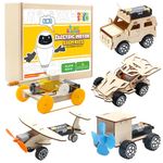 KizFav 5 in 1 STEM Kits, Science Toys for Kids Ages 8-12, STEM Toys for Kids 8-10, Science Kits for Kids, DIY Wooden Model Car Kits, Gift for 8-12 Year Old Boys & Girls