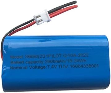 AOLIKES 7.4v Rechargeable li-ion Batteries 2600mAh, Power Cell with XH2.54-2 Pin Plug, DIY Batteries 18650 2S1P Li-ion Batteries Pack Support 3C Continuous Discharge