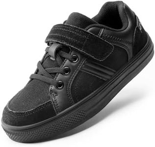 DREAM PAIRS Kid Sneakers Girls Boys School Loafers Shoes LilLegends TimberTot,Size 4 Big Kid,All/Black,151014-K