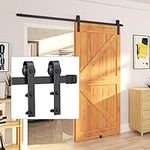 Acicihenn 8FT Sliding Barn Door Hardware Kit, 330 lbs Heavy Duty/Smoothly/Quietly Single Door Track Roller Kit, Fit 48" Wide Door Panel, Easy Installation (Black)