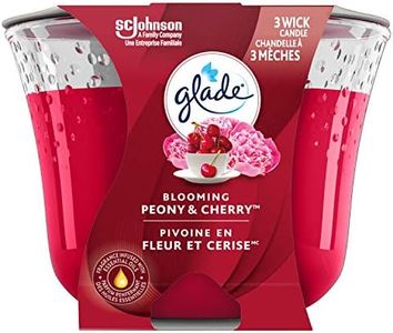 Glade Scented Candle, Blooming Peony and Cherry, 3-Wick Candle, Air Freshener Infused with Essential Oils for Home Fragrance, 1 Count