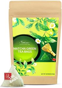TeeLux Matcha Green Tea Bags, Classic Premium Japanese Matcha + Sencha Green Tea, Super Antioxidant, Zero Calories, Caffeinated, 100 Count