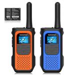 NXGKET Walkie Talkies for Kids Adults, Rechargeable Long Range Walky Talky 2 Way Radios 22 Channels with Li-ion Battery USB-C Cable for Family Toys Gift Camping Hiking 2 Pack