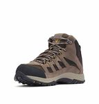 Columbia Men's Crestwood Mid Waterproof Wide Hiking Boot, Breathable, High-Traction Grip, Cordovan/Squash, 10