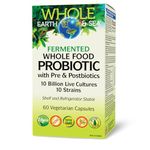 Whole Earth & Sea Fermented Whole Foods Probiotic with Prebiotics & Postbiotics, 60 vegetarian capsules, 10 Billion Live Cultures, 10 Strains, Supports Gastrointestinal Health and Digestion, Shelf Stable