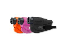 RESQME family Pack of 3, The Original Emergency Keychain Car Escape Tool, 2-in-1 Seatbelt Cutter and Window Breaker, Made in USA, Orange, Black, Pink