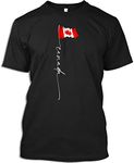Canada Day Tshirt Canada Signature Flag Pole Patriotic Canadian Flag Gift T-Shirt for Men Women, Black, Large