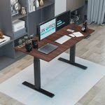 JIN OFFICE Height Adjustable Desk Electric | Dual Motor 3-Stage | Electric Sit Stand Desk | 125 Kg Wt. Capacity with Memory Presets (Frame with Walnut Brown 1500 * 750Mm Tabletop)