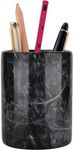 Pen Holder, Marble Pen Holder for Desk,Makeup Brush Holder, Stand for Desk Marble Pattern accessories Pencil Cup for Kids Durable Desk Organizer Ideal Gift for Home, Office（Black)