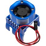 Vgoohobby RC Car Motor Heatsink w/ 21000 RPM Cooling Fan Aluminum Engine Motor Heat Sink Radiator Fit 42mm 4274 4268 Motors Compatible with Axial SCX10 Tamiya Arrma 1/8 1/10 RC Buggy Cars (Blue)