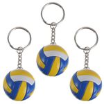 jojofuny Volleyball Keychain 3pcs 3D Leather Volleyball Ornament Novelty Keychains Volleyball Key Chain Key Ring Volleyball Hanging Ornaments Volleyball Player