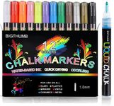 Simpleoa Chalk Markers Fine Tip - 1mm Erasable Chalkboard Markers - Liquid Chalk Markers work on Glass, Window, Mirror, Labels, LED Board Non-toxic