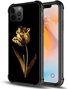 DAIZAG Case Compatible with iPhone 13, Art Golden Rose Case for iPhone 13 Cases for Man Woman, Protection Shockproof Scratches Case Cover