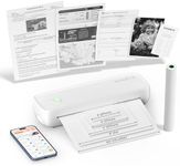 MUNBYN Portable Printers Wireless for Travel ITP04, Inkless Printer, Thermal Bluetooth Printer, Support 8.5x11&A4 Thermal Paper, Compatible with Android and iOS Phone & Laptop, Small Printer (White)