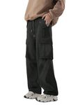 Lymio Men Cargo || Men Cargo Pants || Men Cargo Pants Cotton || Cargos for Men (Cargo-42-45) (in, Alpha, M, Black)