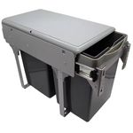DBR Plastic Kitchen Sliding Pull-Out Waste Bin (250 X 452 X 365 Mm) Cabinet Width For Dust Bin 10 Inches,Gray