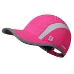 GADIEMKENSD Quick Dry Sports Hat Lightweight Breathable Soft Outdoor Run Cap (Folding Series, Rose Red)