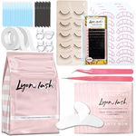 Lyon Lash Eyelash Extension Supplies 4x100 Packs - 100 Pairs Under Eye Gel Pads | 100 Disposable Mascara Brushes Wands | 100 Micro Applicators Brush | 100 Glue Ring Holder | 2 Medical Tapes