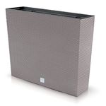 URBN GARDEN Tall Rectangle Rattan Floor Standing Planter Indoor Outdoor Patio Plant Pot Trough (Mocha)