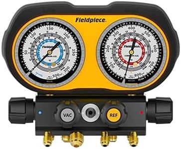 Fieldpiece GS422F 4-Port Analog Gauge Set – HVACR Refrigerant Manifold with Sight Glass, Swappable Hose Holders & High-Grip Knobs – Reliable Field Diagnostics