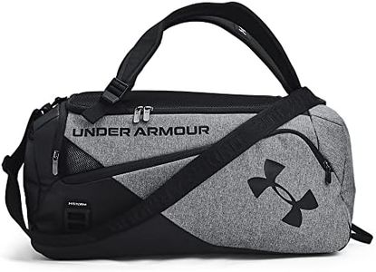 Under Armour Unisex Contain Duo Small Duffle, Grey, One Size,Pitch Gray Medium Heather / Black / Black (012)