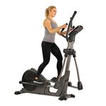 Sunny Health and Fitness Magnetic Elliptical Trainer Machine w/Device Holder, Programmable Monitor Heart Rate Monitoring, 330 LB Max Weight - SF-E3912