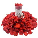 (Ready-to-use, Scented) 1,000 PCS Silk Rose Petals for Wedding Flower Petals for Romantic Decorations Special Night for Him Set or Her, for Proposal Anniversary Valentine's (Dark Red)