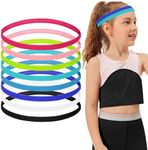 8 Pcs Kids Elastic Thin Sports Headbands, Athletic Non-Slip Skinny Headbands for Youth Boys Girls (8P-8SHBLLHJFL)