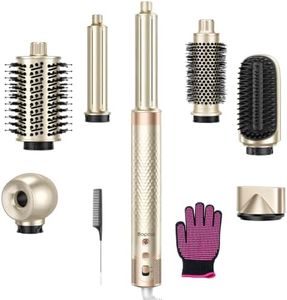 Bopcal 7-in-1 Air Styler & Hair Dryer Brush, 170,000 RPM High-Speed Multi Styler with Auto Wrap Curlers, Ionic Blow Dryer Brush, Volumizing & Smoothing Brushes for Fast Drying, Curls & Salon Blowouts