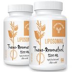 Liposomal Trans-Resveratrol Supplement 1200mg High-Potency 98% Purity Trans-Resveratrol from Japanese Knotweed Extract Antioxidant & Anti-Aging Support Longevity and Immunity 120 Softgels