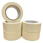 VIROSA Pack of 5 Masking Tape | 48mm Wide, 50 Metre Rolls | Ideal for Painters, Decorators Professional & DIY Use | Painting Walls, Crafts & more