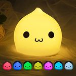 Litake Cute Lamp Dumpling Light, Battery Night Lights for Kids, Silicone Nurs Tap Light, Battery Powered Light for Baby Toddler Kids Girls Bedroom Christmas Birthday Gift, Warm White/16 Color Changing