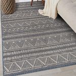 Rugshop Geometric Bohemian Indoor/Outdoor Area Rug, 5' x 7', Blue