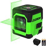 Laser Level with Markings,CUSBON Green Beam Cross Line Laser Vertical & Horizontal Self Levelling Laser Level with Manual/Self-Leveling Mode(Bag and Batteries Included)