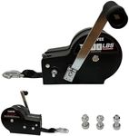 Garvee 3500lbs Heavy Duty Boat Trailer Winch with 33ft Strap, 4:1/8:1 Gear Ratio Hand Winch, Portable Hand Crank Winch for Towing Pulling Boat Trailer Truck RV ATV Jet Ski & Off-Road Recovery