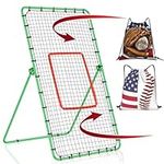 JvVuell Pitchback Baseball Rebounder Net, 6 x 4 Ft Luxury Aluminum Metal - Adjustable Rebound Practice Training Bounce Return for Baseball,Softball,Lacrosse,Volleyball,Tennis, Trainer Equipment Gift