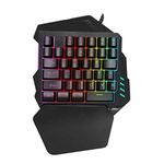 One-Handed Gaming Keyboard, 35 Keys RGB Single Hand Mechanical Gaming Keyboard with Wrist Rest Support for LOL/PUBG/MOBA/MMO/FPS