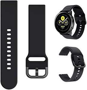 Fit for Garmin Forerunner 245 Music Bands Women Men/Vivoactive 3 Music Watch Band, 20mm Quick Release Stylish Silicone Bands Bracelet Straps Wrist Bands for Forerunner 645 (Black)