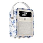 Laura Ashley China Rose Monty Portable DAB Radio Alarm Clock by VQ. Bluetooth Speaker Dual Alarm FM, DAB+ Radio Bedside. Rechargeable Digital DAB Radio Mains Powered and Battery with 60 Presets