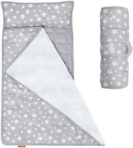 Moonsea Toddler Nap Mat with Pillow and Fleece Minky Blanket, Lightweight, Soft Perfect for Kids Preschool, Daycare, Travel Sleeping Bag Boys and Girls, 21" x 50" Fit Standard Cot