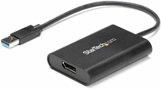 StarTech.com USB 3.0 to DisplayPort Adapter – 4K 30Hz – USB to DP Video Display Adapter for Dual Monitor Workstation (USB32DPES2) , Black