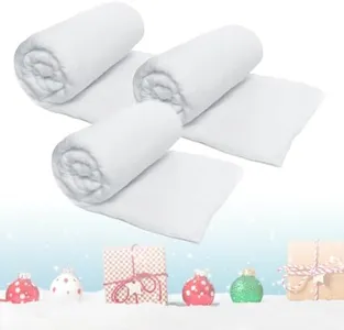 Prextex 3 Pack Christmas Snow Blanket Roll (80 x 240cm) for Christmas Decorations, Village Displays, Under The Christmas Tree - Thick White Soft Fluffy Fake Snow Cover for Holiday and Winter Displays