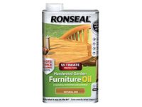 Ronseal UHWGFOO1L 1 Litre Ultimate Protection Hardwood Garden Furniture Oil - Oak