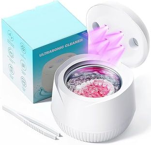 Ultrasonic Retainer Cleaner Machine - Ultrasonic Cleaner for Dentures, Aligner, Mouth Guard, Whitening Trays, Toothbrush Head, 45kHz Ultrasonic Cleaning Machine for All Dental Appliances, Jewelry