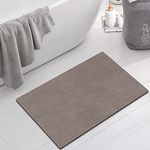 Bath Mat Water Absorbent Bathroom Mat Non Slip Anti Mould Bathroom Rugs Diatomaceous Earth Bathroom Carpet Quick Dry Anti-slip Floor Mat for Shower Stall Bathtub Sink Bedroom (Brown, 40 x 60 cm)