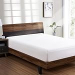 DTEX HOMES Double Fitted Sheet 100% Egyptian Cotton 400 Thread Count Deep Pocket 40cm Hotel Quality Sateen Weave Long Staple Fitted Bed Sheets Double (137 x 190cm)